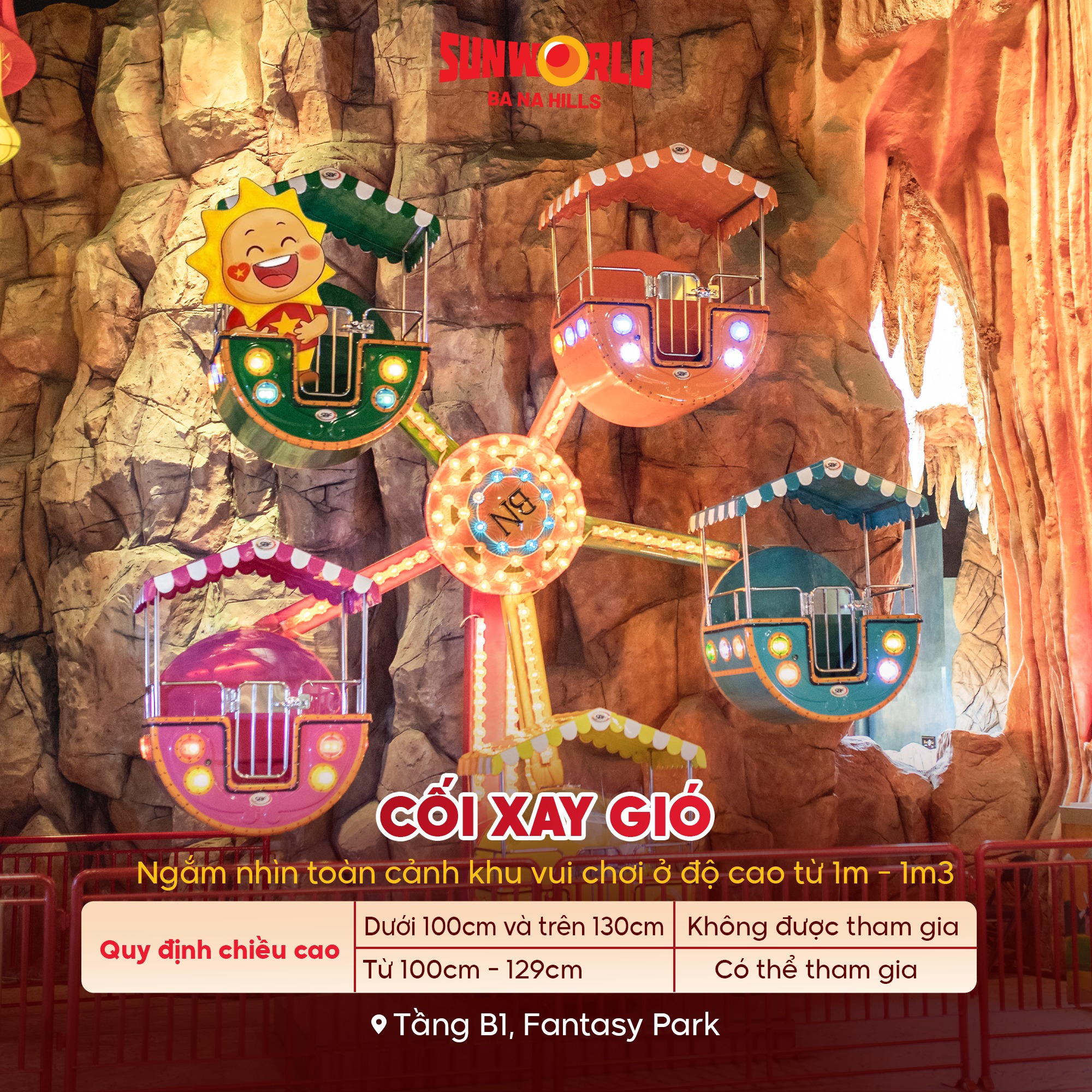 Cối xay gió tại Fantasy Park, Bà Nà Hills, trò chơi dành cho trẻ em.